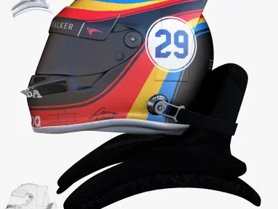 Alonso indy helmet 2017 Low-poly 3D model