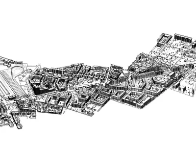 Exterior 5-model of City for background design and city design 3D model