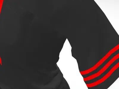 3D Black School Dress 3D model