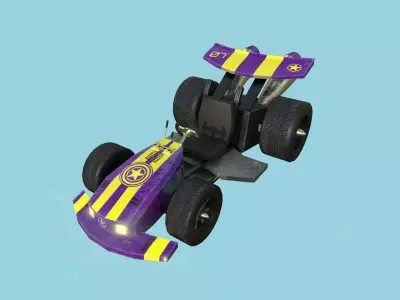 Kart Vehicle 01 - Racing Car - Low Poly Low-poly 3D model