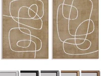 Abstract Painting Frame set 3D model 161