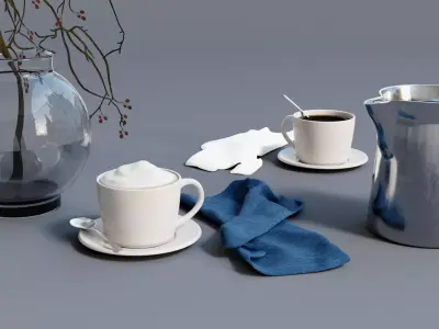 Table Decoration Set and Vase 3D model