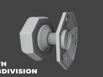 Luxury Gold Door Knob - Photoreal Interior Handle 3D Model 3D model