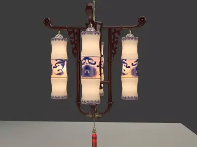 Chinese bamboo lantern 3D model