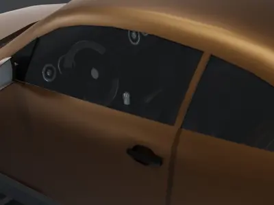 Generic Compact Car With Interior Lowpoly 3D Model Low-poly 3D model