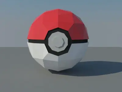Pokemon Go Ball  Low-poly 3D model