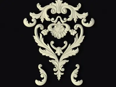Central decor ornament for furniture 3D model 609