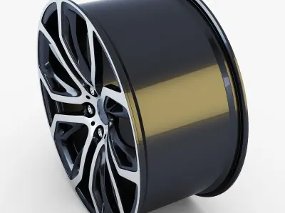 Style 375 wheel black Mid Poly Low-poly 3D model