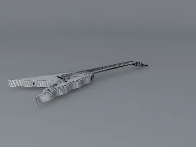 Wavy V guitar Free 3D model