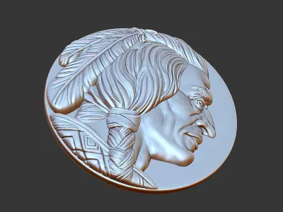 Native American medallion 3D print model