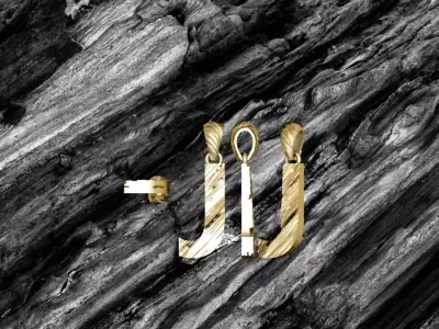 J Letter Alphabet Wooden Texture Pendant 3D Print Model 3D print model