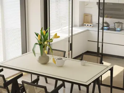 Industrial Living Interior scene  3D model