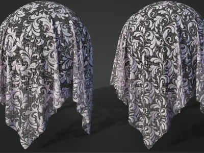 50 Lace Fabric Texture  Sbsar  VideoTutorial Vol01 3D model