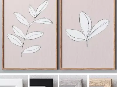 Set of large wall paintings 456 3D model