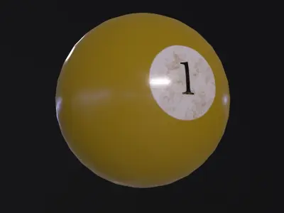 Pool Ball 1 Low-poly 3D model