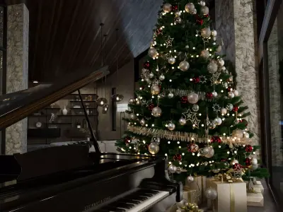 Christmas chalet Pine Haven 3D model