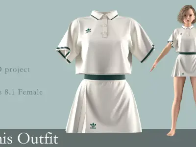 Tennis Outfit Marvelous Designer 3D model
