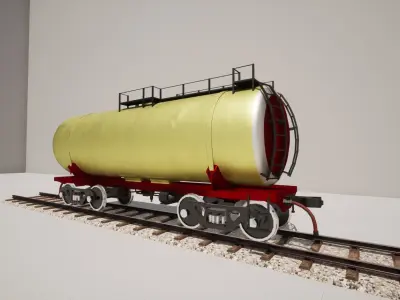 Animated game-ready TankcarV1 Low-poly 3D model