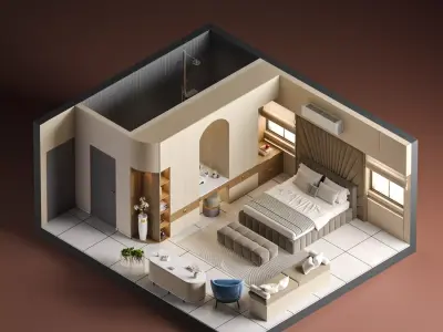 Modern Luxury Bedroom Interior  3D model