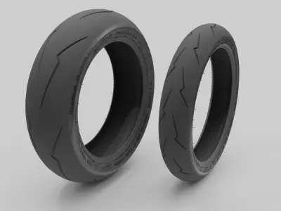 Pirelli Supercorsa SP V2 Motorcycle Tires 3D Models 3D model