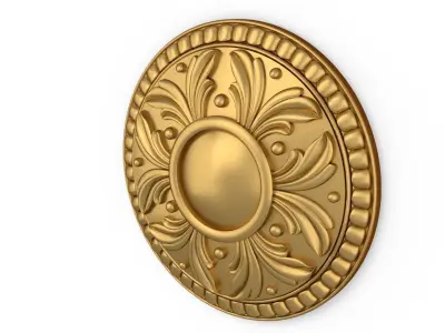 Classic circle flower ornament 01  3D model