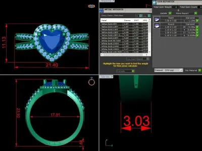 Diamond Jewelry Ring 3D print model 9