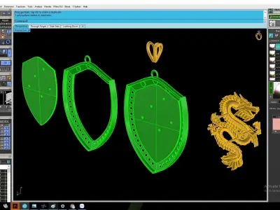 Luxury Dragon Shield Pendant 3D Model  2926 3D print model