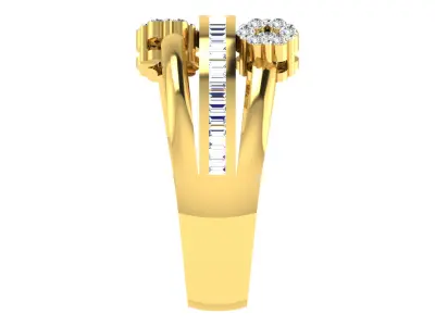 Light Weight Yellow Gold Diamond Ring  -DDS RN 216 3D print model