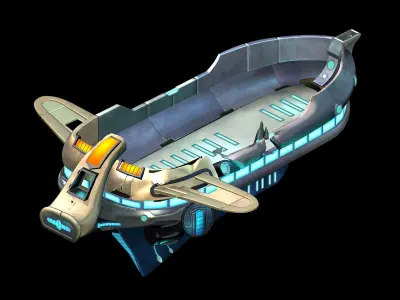 Space-material transport vehicle 3D model