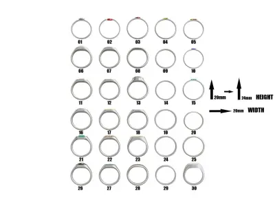 Collection of 30 Rings - different parts 3D print model