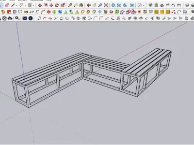BENCH 04 Low-poly 3D model
