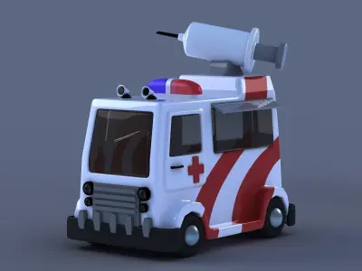 ambulance ambulancia cartoon emergency vehicle 3D model
