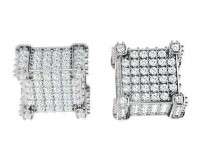 Square Diamond Earring 4072 3D print model