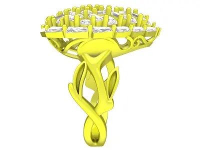 A7488 Heart Diamond Engagement Ring 3D Model 3D print model