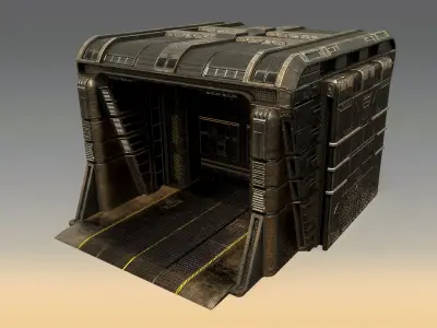 Sci-Fi Outer Wall Low-poly 3D model