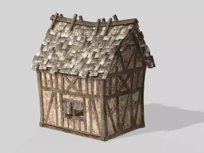 Thatch Hut House 02 For Games and Films 3D Model Low-poly 3D model