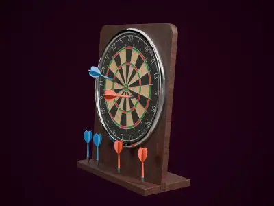 Vintage Petite Dart Board Game Low-poly 3D model