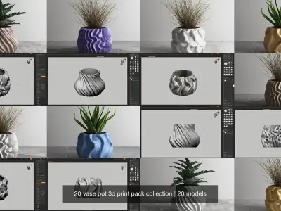 20 vase pot 3d print pack collection
