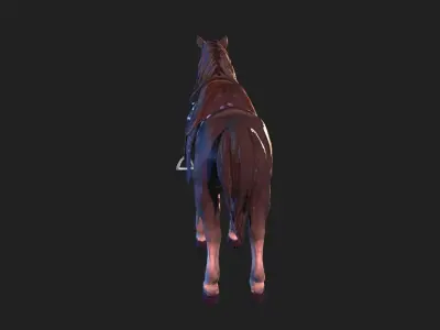 Red Horse Low-poly 3D model