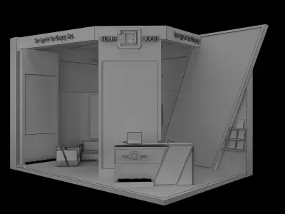  Booth Exhibition Stand a555a 3D model