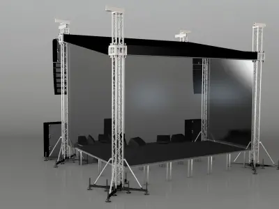 Aluminium Stage  Low-poly 3D model