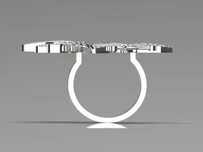 butterfly diamond ring jr00053 3D print model