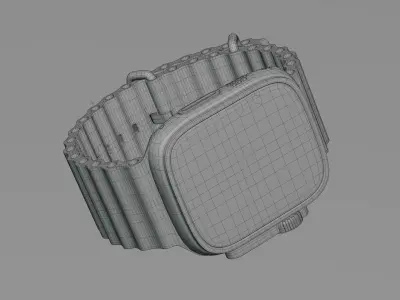 Apple Watch Ultra  2 Orange Ocean Band 3D model