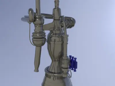 Merlin 1C Rocket Engine 3D model