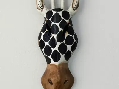Balinese Dotted Giraffe Mask 3D model