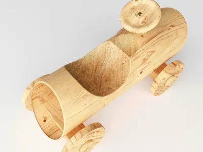 toy wooden car 3D model