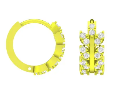 Elegant Hoop Earrings 3D Model for Jewelry Design 4350 3D print model