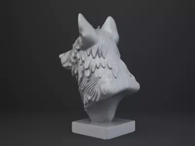 Wolf Bust - Animal Figurine 3D print model