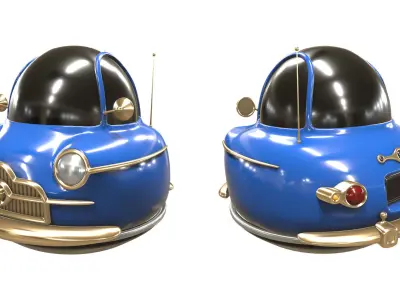 Stylized car 3d model Low-poly 3D model