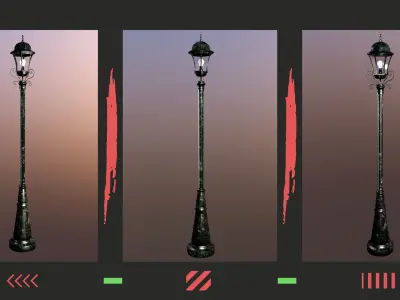 StreetLamp05 street lamp with light Low-poly 3D model